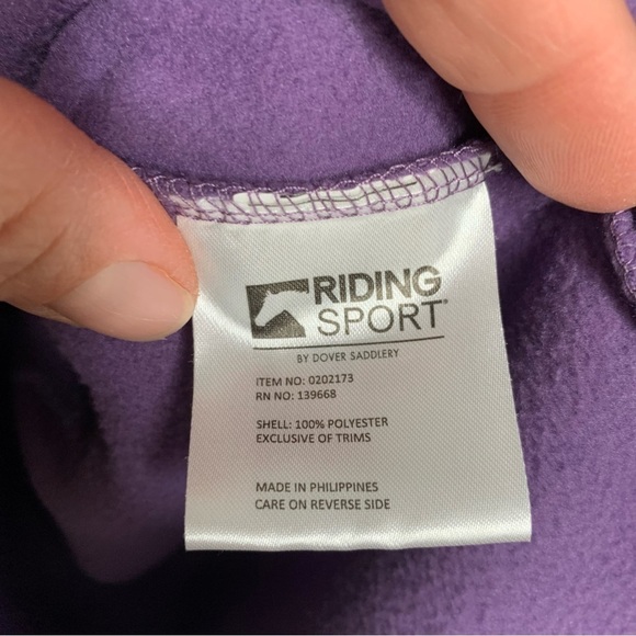 Riding Sport Women’s Horse Riding Fleece Jacket size Medium 1/2 Zip Purple - Picture 4 of 5